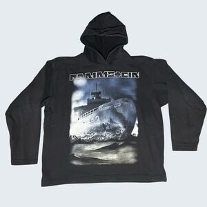 Rammstein Rosenrot Vtg Men's Medium Distressed Hoodie Boxy Fit Boot Hoodie